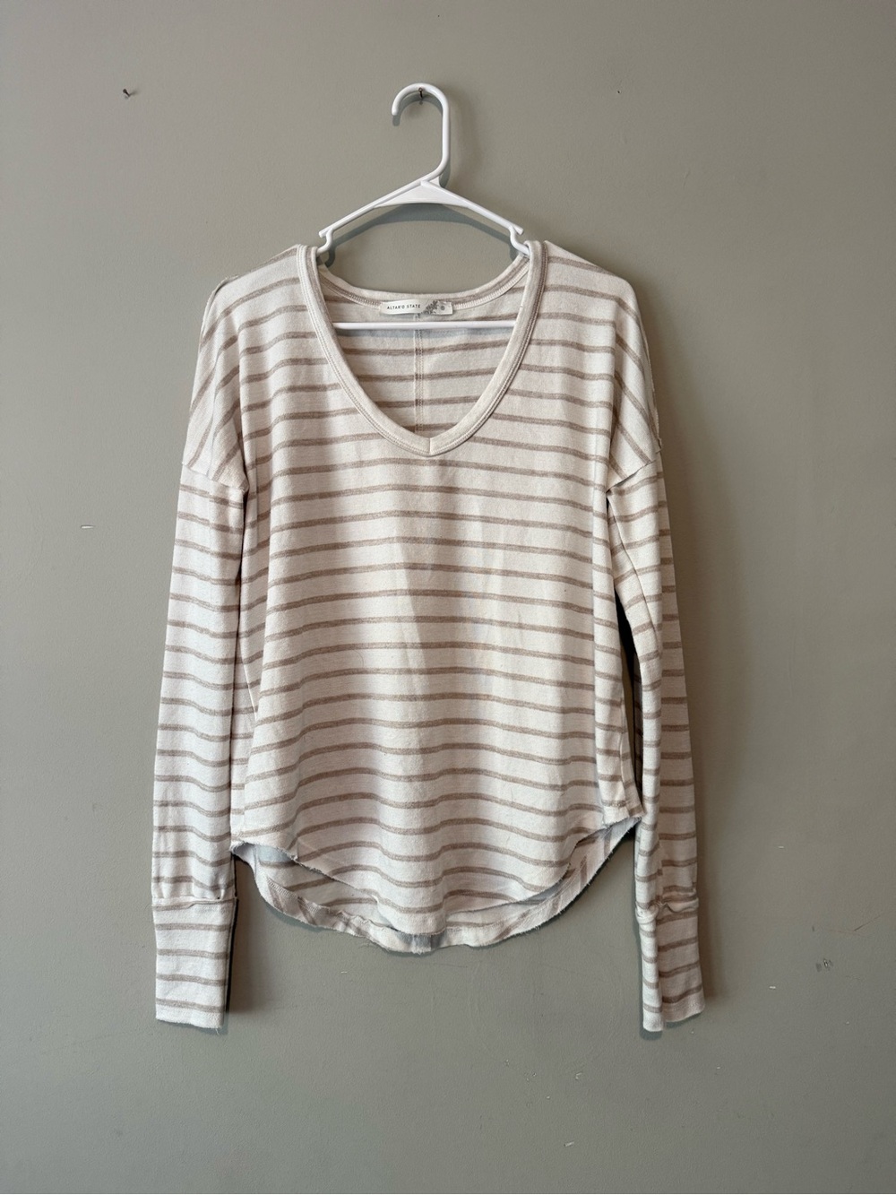 Alter’d State Striped V-Neck Long Sleeve Top
